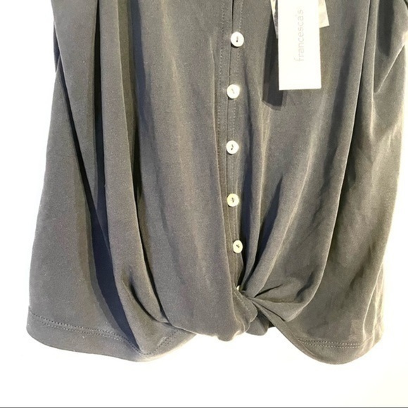 Francesca’s Black Cami Alya Black Twist Front Tank Top Small Spaghetti Strap NWT - Picture 7 of 11